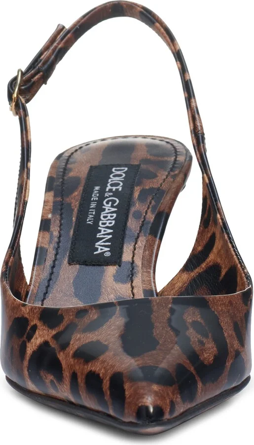 Lollo Leopard Print Pointed Toe Slingback Pump - Image 4