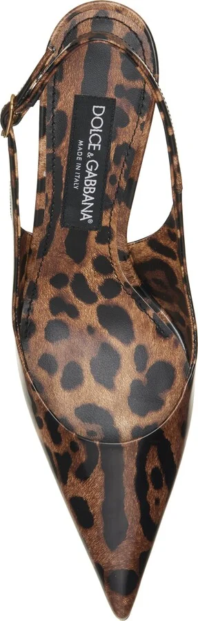 Lollo Leopard Print Pointed Toe Slingback Pump - Image 5