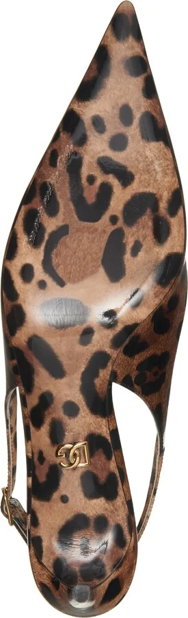 Lollo Leopard Print Pointed Toe Slingback Pump - Image 6