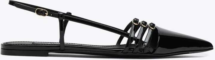 Lollo Patent Leather Slingback Flats