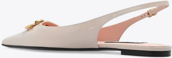 Lollo Slingback Flats in Polished Leather - Image 2