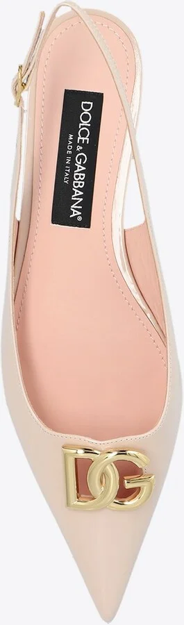 Lollo Slingback Flats in Polished Leather - Image 3