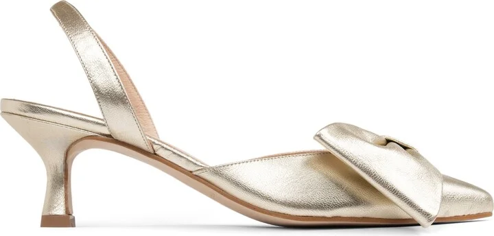 London Bow Pointed Toe Kitten Heel Pump - Image 4