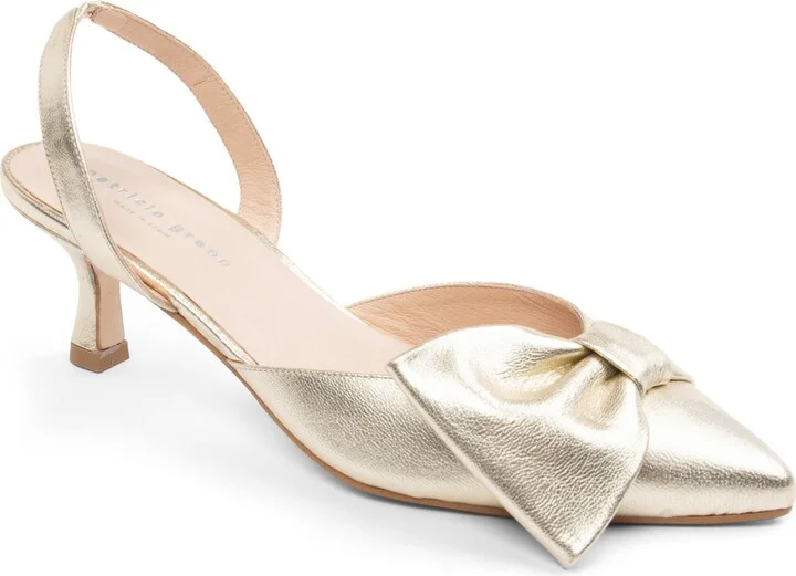 London Bow Pointed Toe Kitten Heel Pump