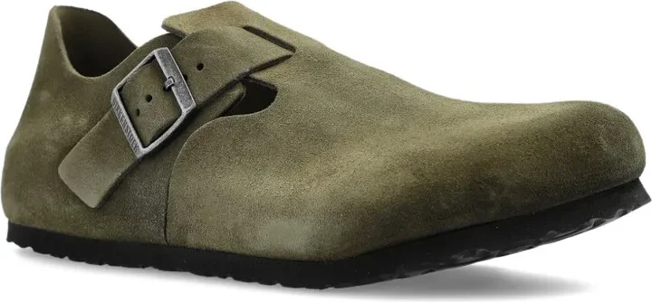 London buckle-detail suede mules - Image 2
