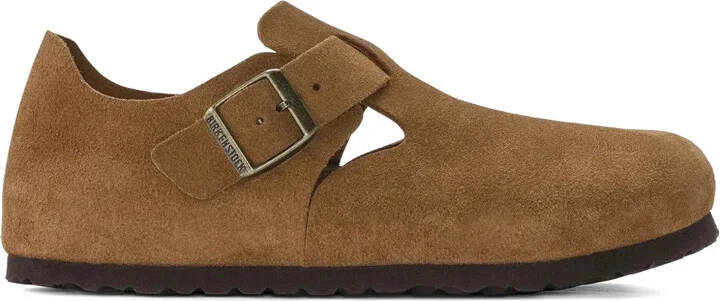London "mink" suede-leather mules