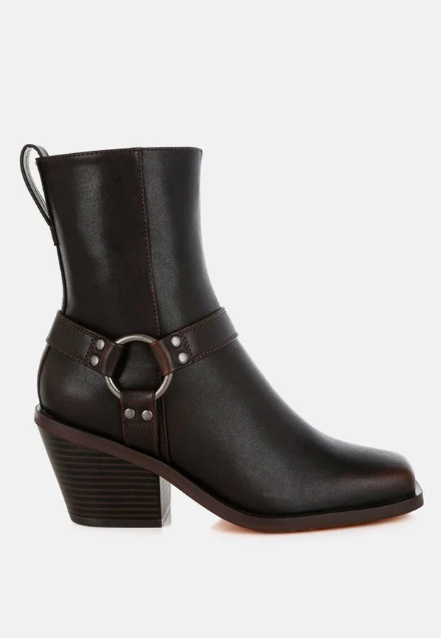 London Rag Baccata Elevated Harness Detail Ankle Boots