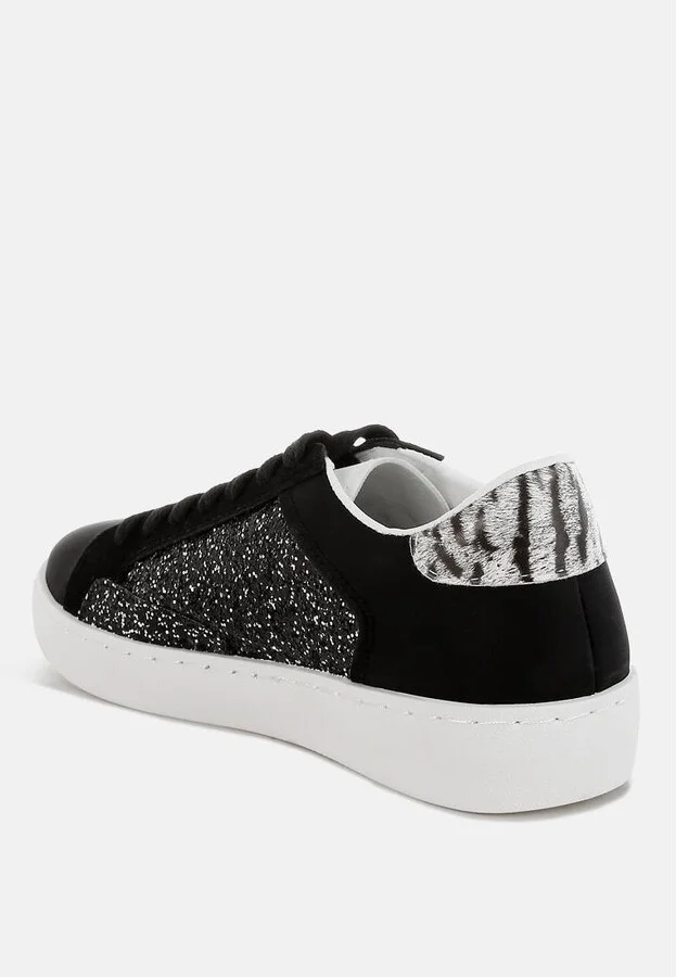 London Rag Cosmolight Glitter Faux Leather Sneakers - Image 2