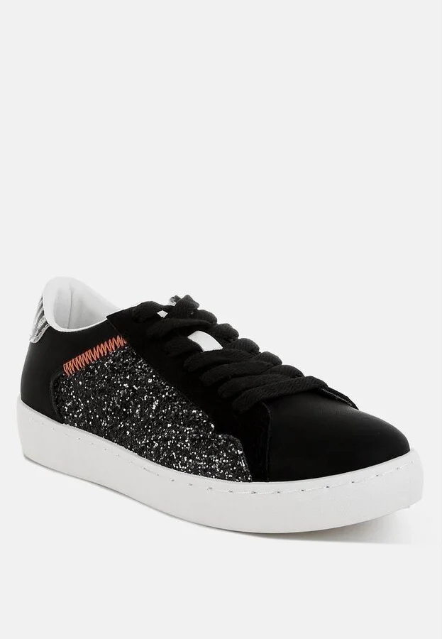 London Rag Cosmolight Glitter Faux Leather Sneakers - Image 3