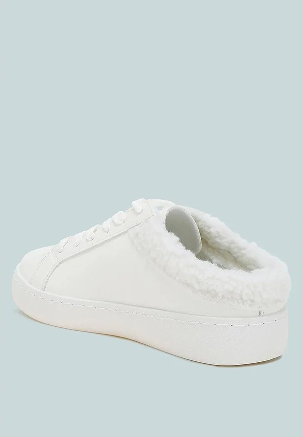 London Rag Moxie Fur Collar Slip On Sneakers - Image 2