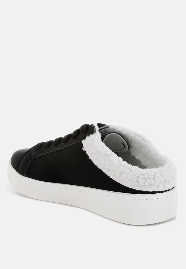 London Rag Moxie Fur Collar Slip On Sneakers - Image 5