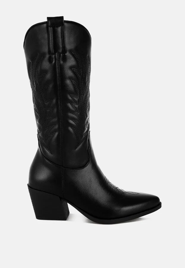 London Rag Saguaro Faux Leather Long Cowboy Boots