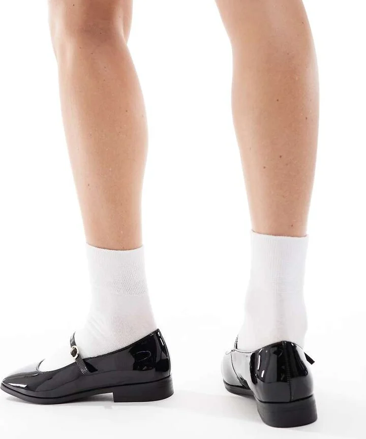 London Rebel Abigal mary jane shoes in patent black - Image 4