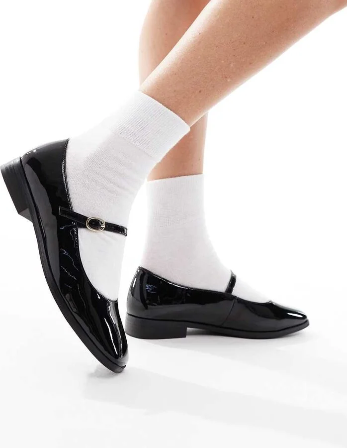 London Rebel Abigal mary jane shoes in patent black