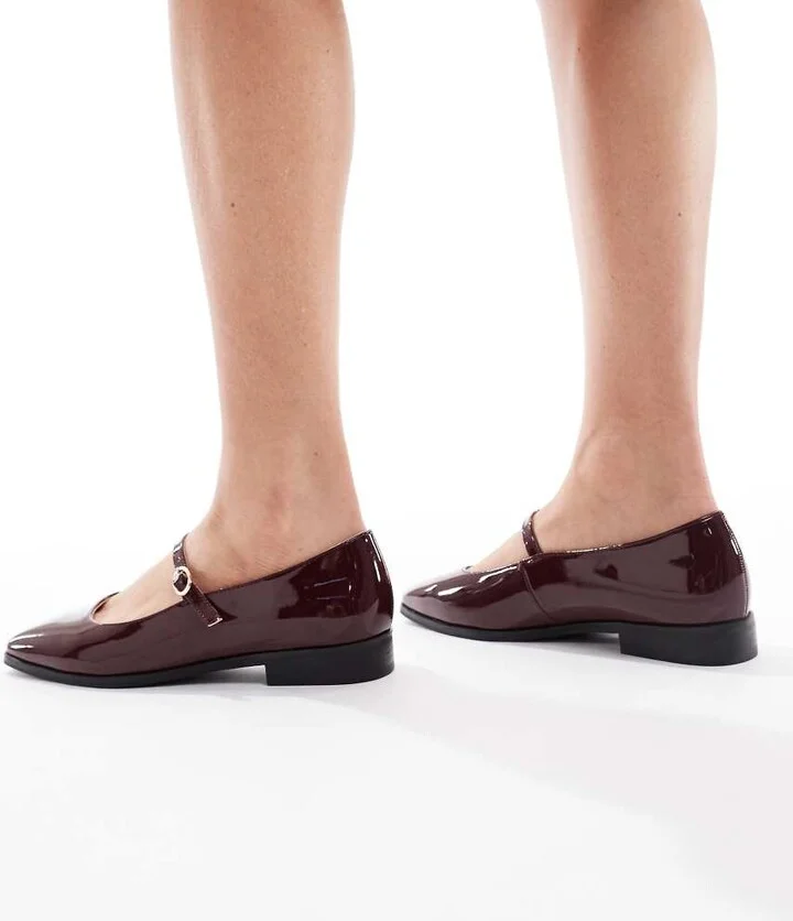 London Rebel Abigal mary jane shoes in patent burgundy - Image 3