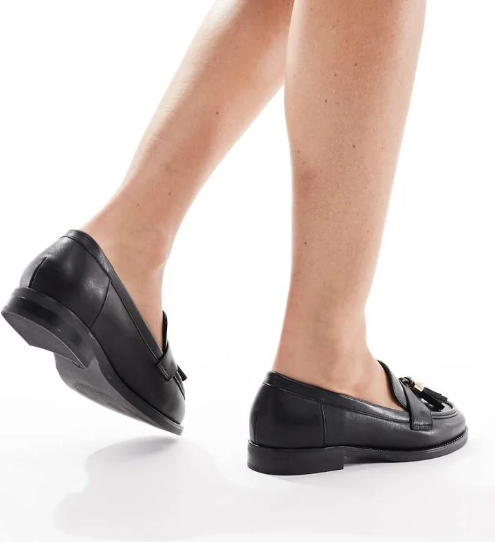 London Rebel Amelia tassel penny loafers in black - Image 3