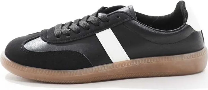 London Rebel Cally sneakers with rubber sole in black and white - Image 3