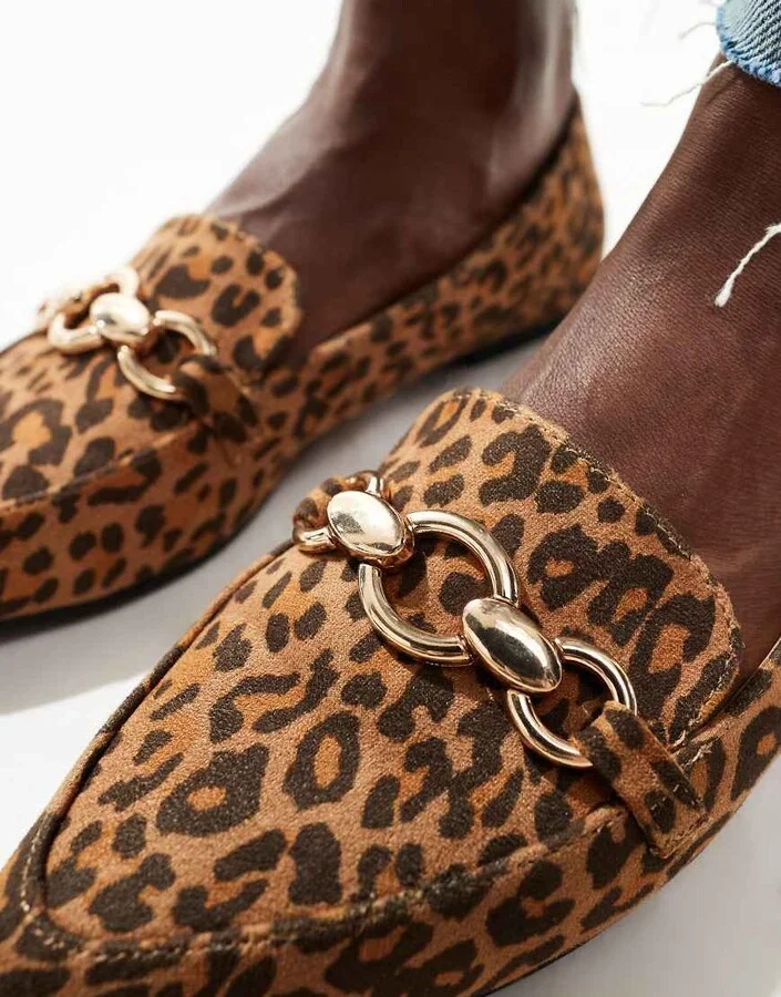 London Rebel Felicity pointed flat shoes in leopard - Image 4