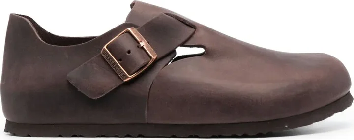 London round-toe leather loafers
