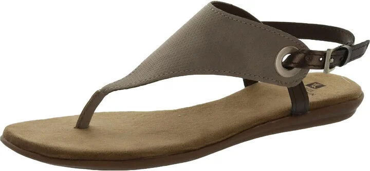 London Womens Buckle Thong Flat Sandals