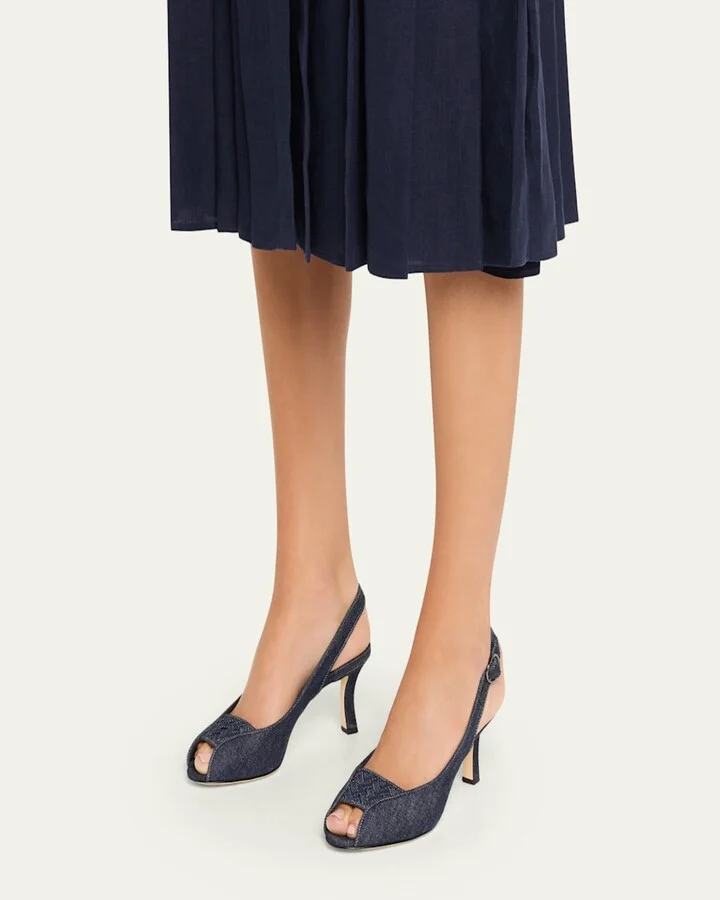 Lonike Denim Slingback Sandals - Image 5