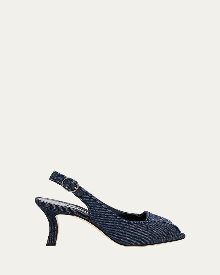 Lonike Denim Slingback Sandals