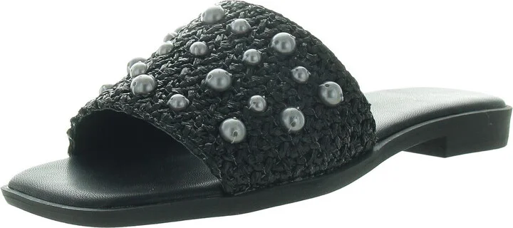 Lonnie Womens Embellished Man Made Flatform Sandals