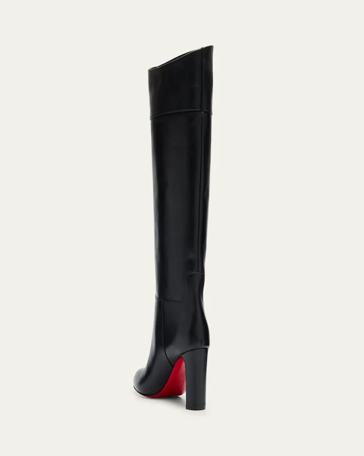 Loo Leather Red Sole Knee Boots - Image 4