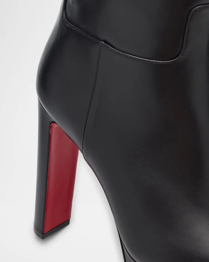 Loo Leather Red Sole Knee Boots - Image 6