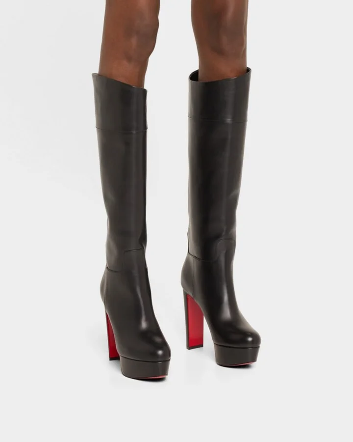 Loo Leather Red Sole Knee Boots - Image 9