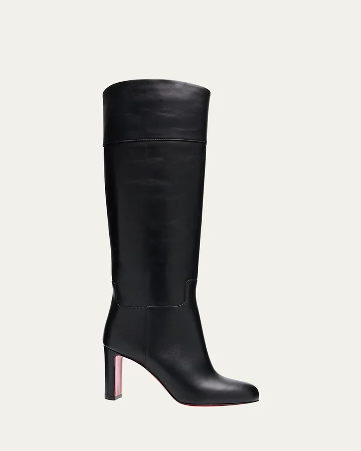 Loo Leather Red Sole Knee Boots