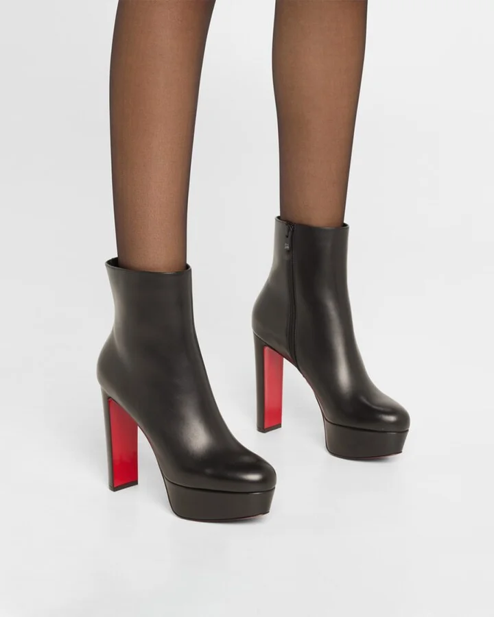 Loo Leather Red Sole Platform Booties - Image 2