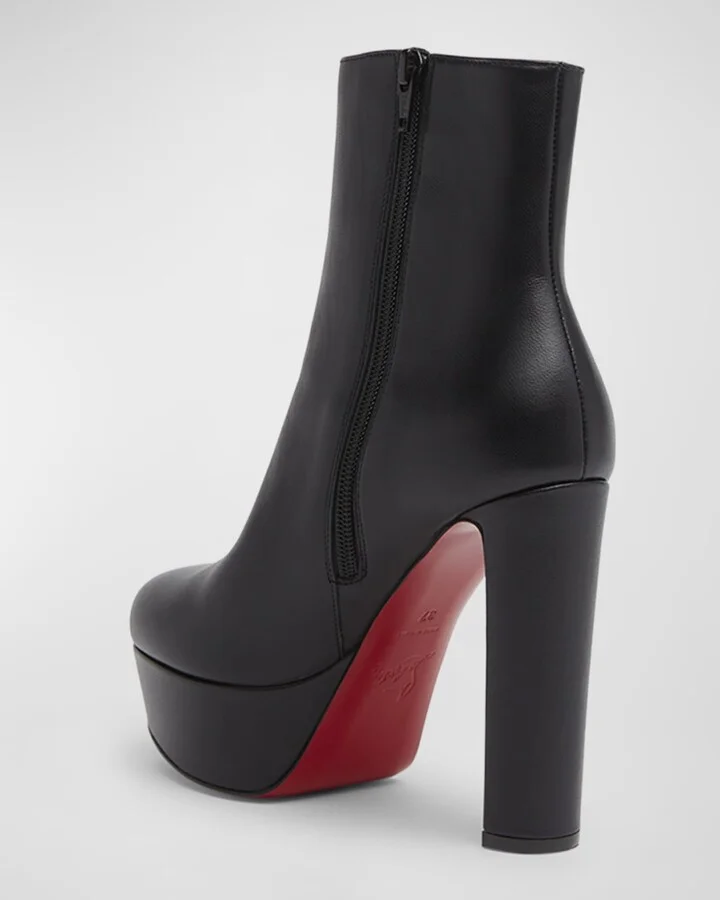 Loo Leather Red Sole Platform Booties - Image 5