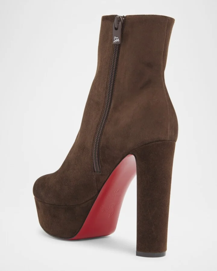 Loo Suede Red Sole Ankle Booties - Image 4