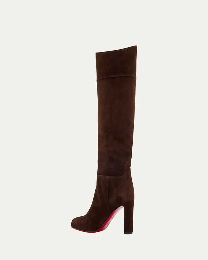 Loo Suede Red Sole Knee Boots - Image 6