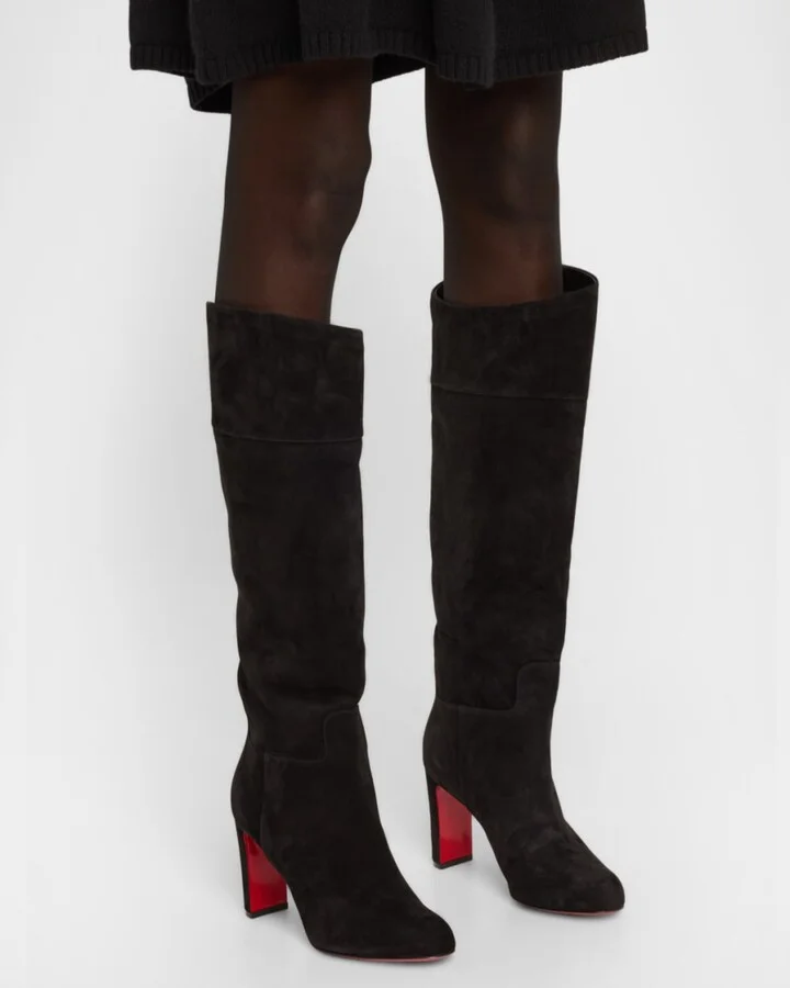 Loo Suede Red Sole Knee Boots - Image 4