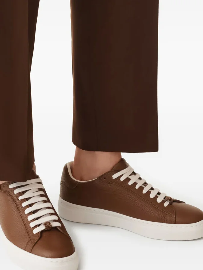 Loop Charm-Detail Lace-Up Sneakers - Image 4