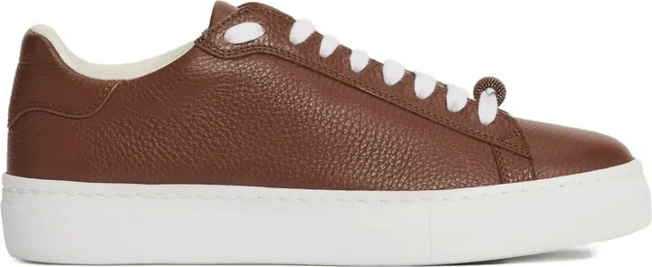 Loop Charm-Detail Lace-Up Sneakers