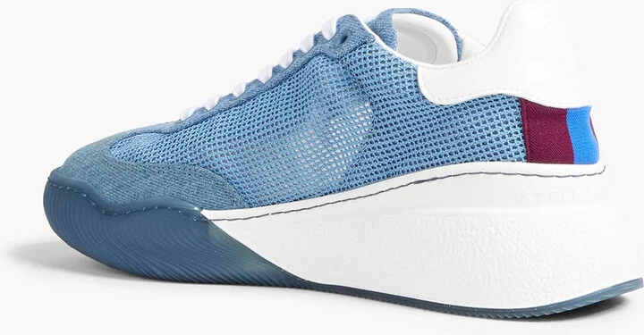 Loop denim and mesh exaggerated sole sneakers - Image 3