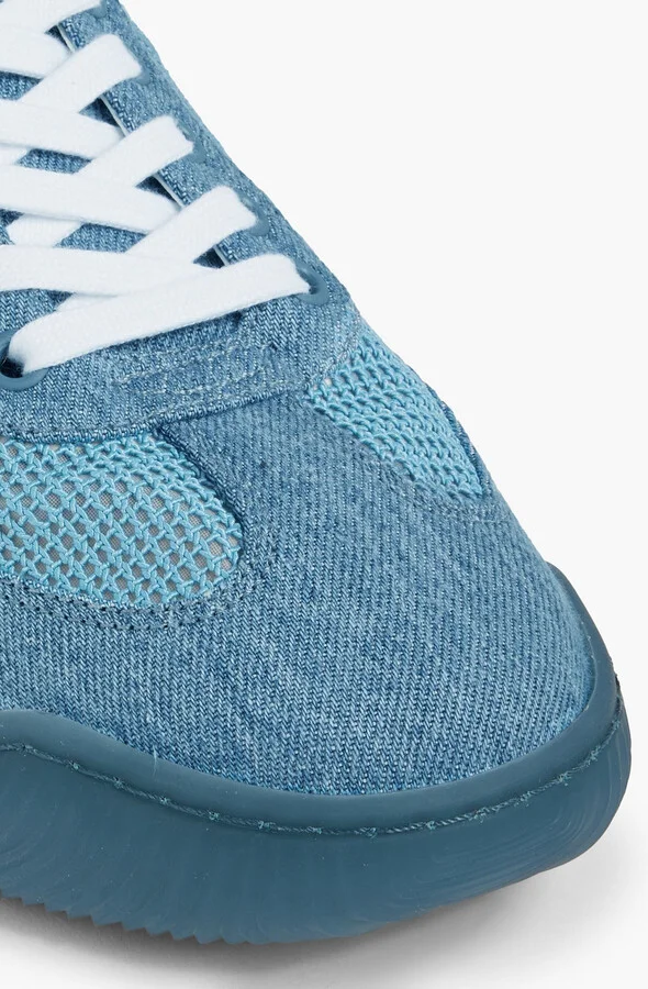 Loop denim and mesh exaggerated sole sneakers - Image 4