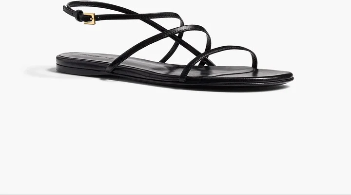 Loop Flat Sandal in Black Leather - Image 2