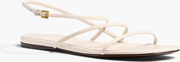 Loop Flat Sandal in Cream Leather - Image 2