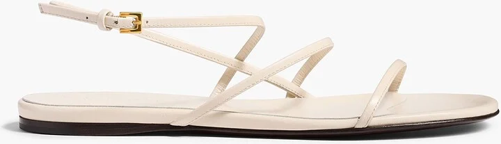 Loop Flat Sandal in Cream Leather