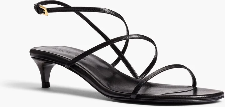 Loop Kitten Heel Sandal in Black Leather - Image 2