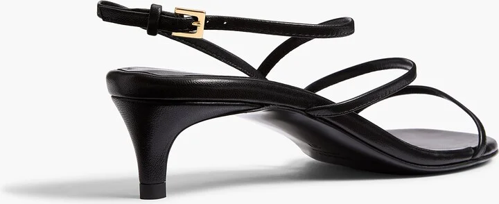 Loop Kitten Heel Sandal in Black Leather - Image 3