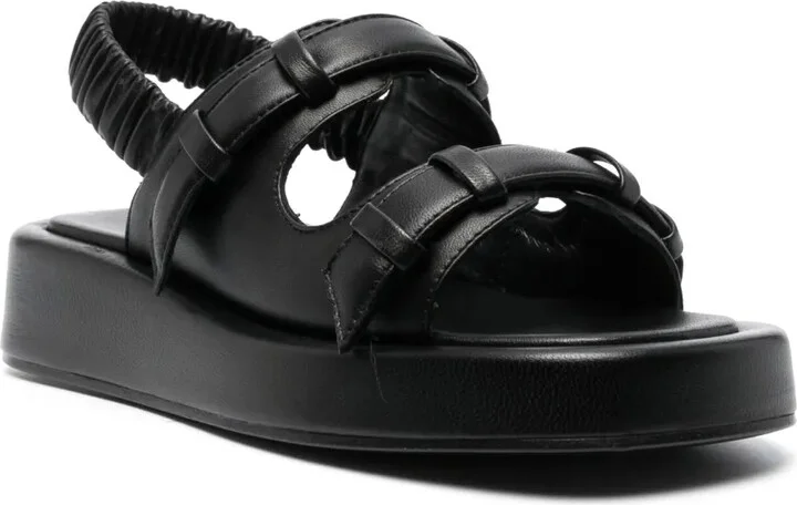 Loop platform leather slingback sandals - Image 2