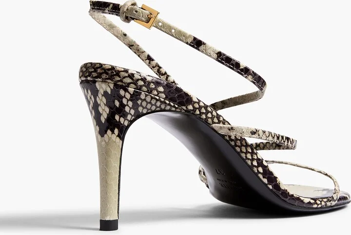 Loop Sandal in Natural Python-Embossed Leather - Image 3