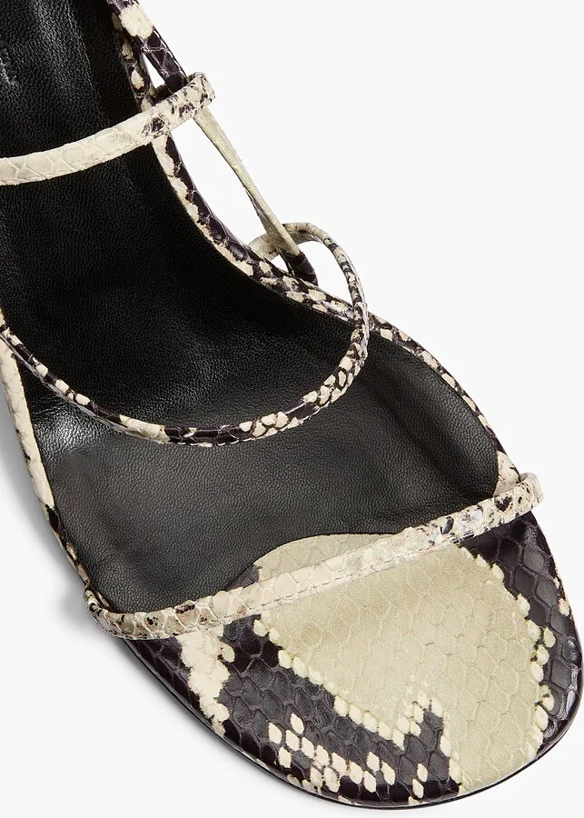 Loop Sandal in Natural Python-Embossed Leather - Image 4