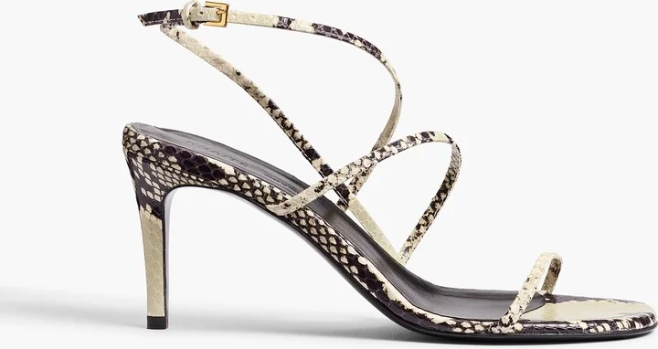 Loop Sandal in Natural Python-Embossed Leather