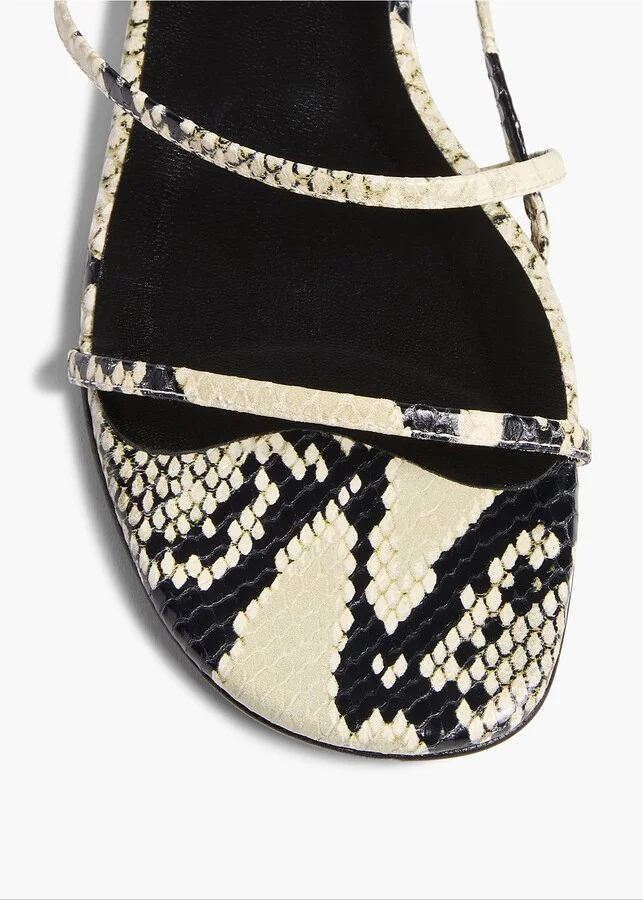 Loop Snakeskin Embossed Flat Sandal - Image 3